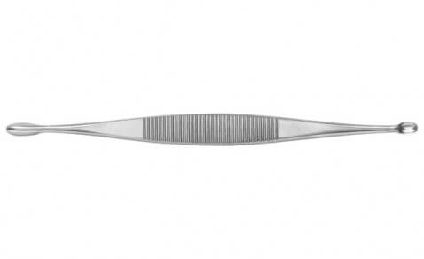 Volkmann Curette, Double-Ended, One Round, One Oval Cup, 6.0 Mm X 10.0 Mm (Oval Cup), 10.0 Mm Diameter (Round Cup), 5" (12.5 Cm)